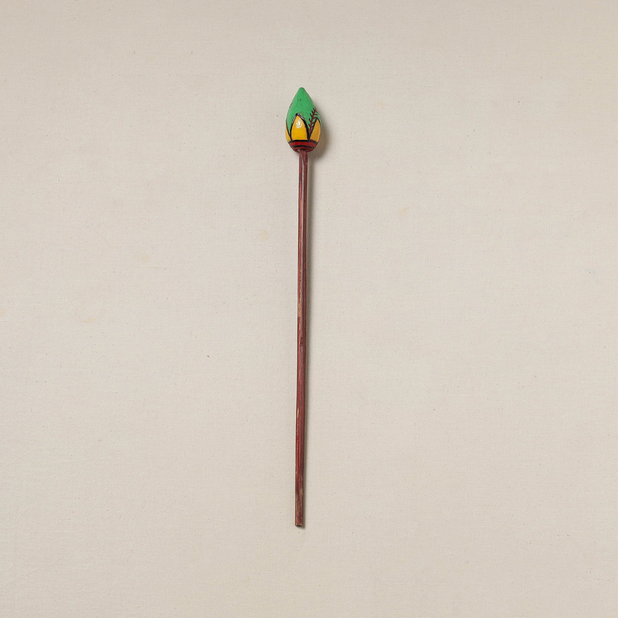 Hand-carved wooden home decor flower stick 04 - handcrafted