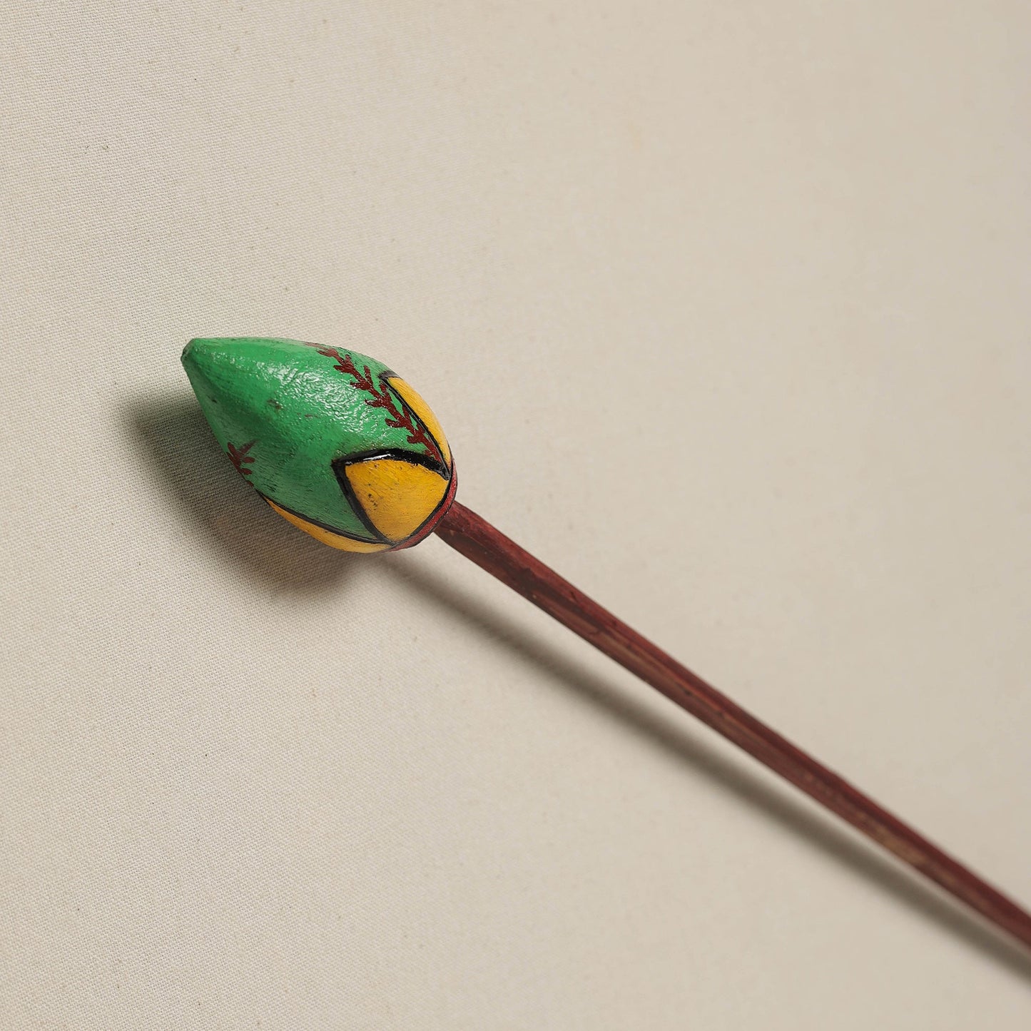 Hand-carved wooden home decor flower stick 04 - handcrafted