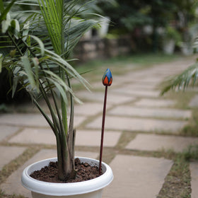 Hand-carved wooden home decor flower stick 05 - handcrafted