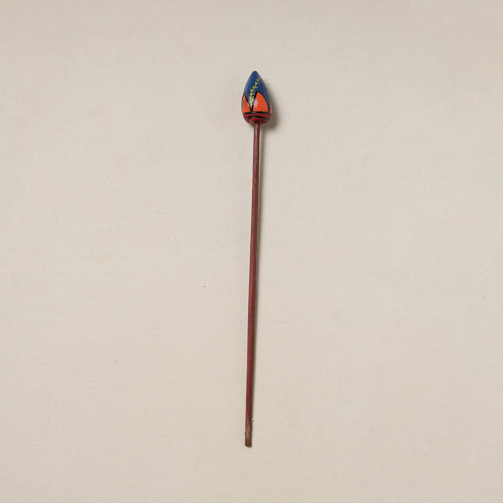 Hand-carved wooden home decor flower stick 05 - handcrafted