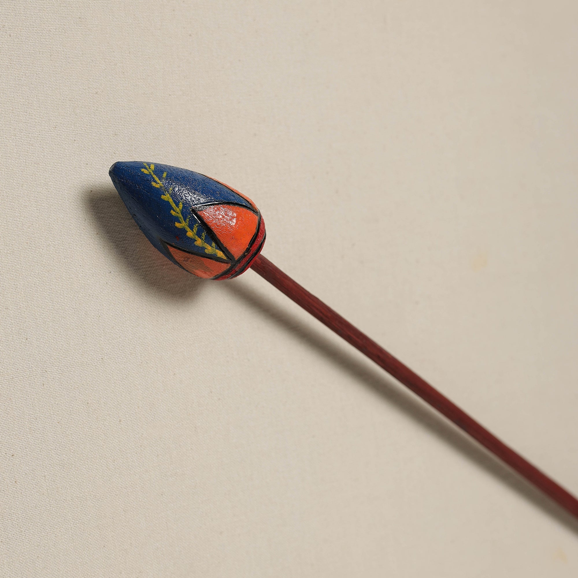 Hand-carved wooden home decor flower stick 05 - handcrafted