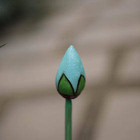 Hand-carved wooden home decor flower stick 06 - handcrafted