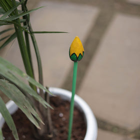 Hand-carved wooden home decor flower stick 07 - handcrafted