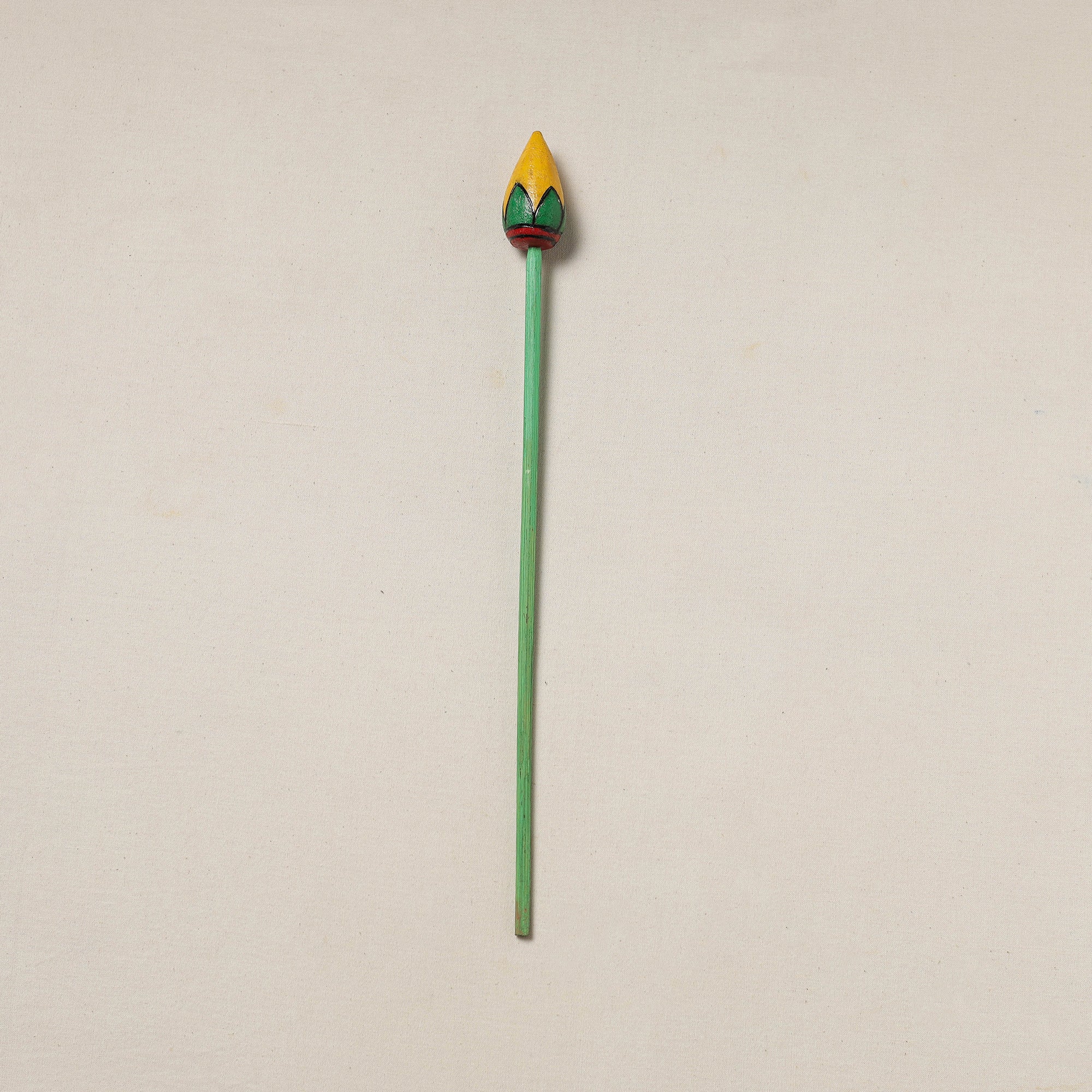 Hand-carved wooden home decor flower stick 07 - handcrafted