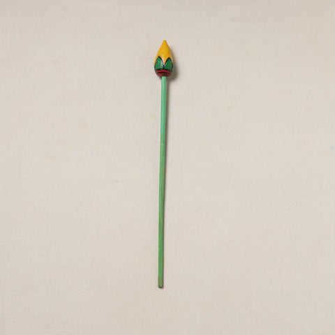 Hand-carved wooden home decor flower stick 07 - handcrafted