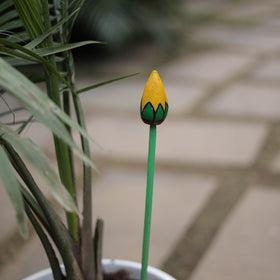 Hand-carved wooden home decor flower stick 07 - handcrafted