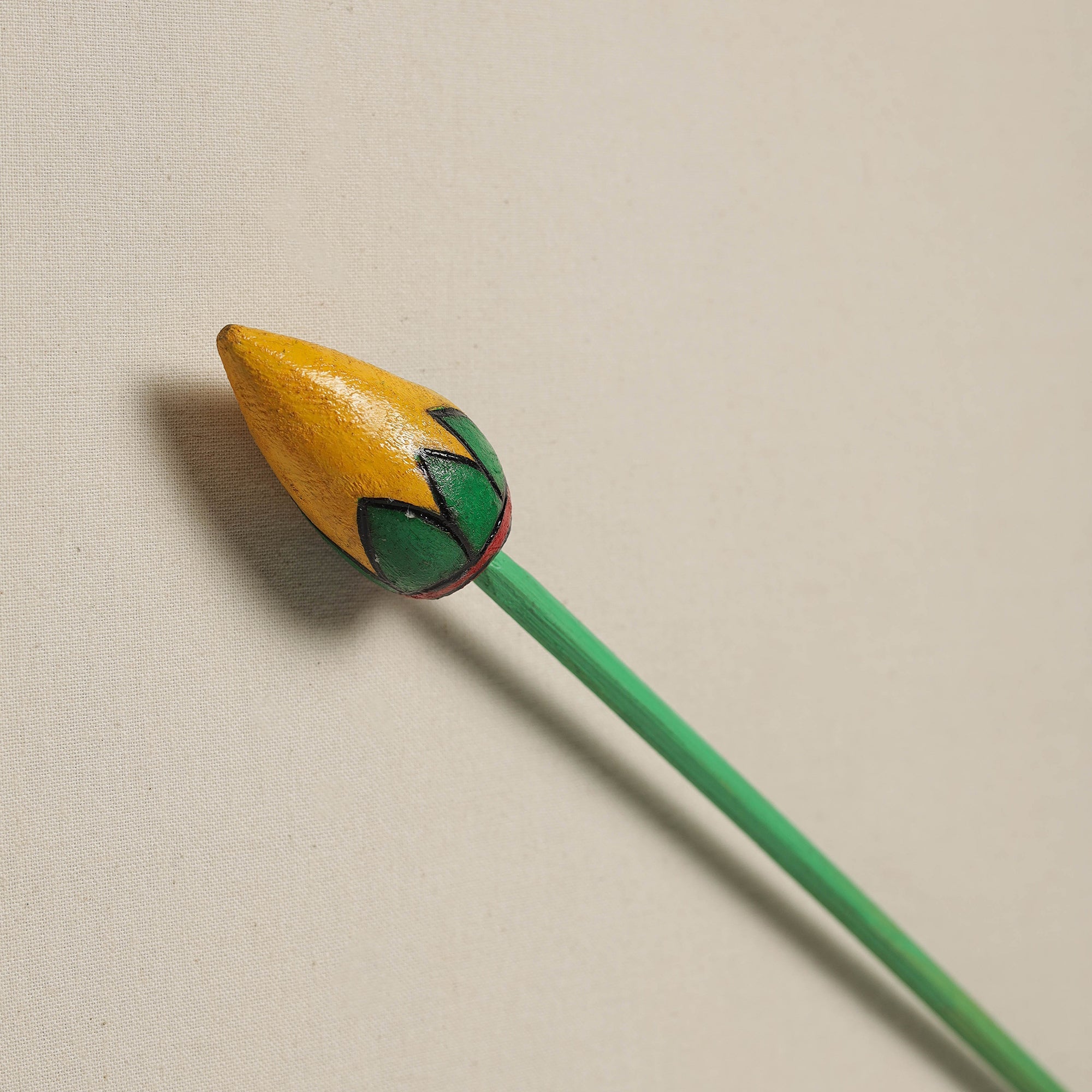 Hand-carved wooden home decor flower stick 07 - handcrafted