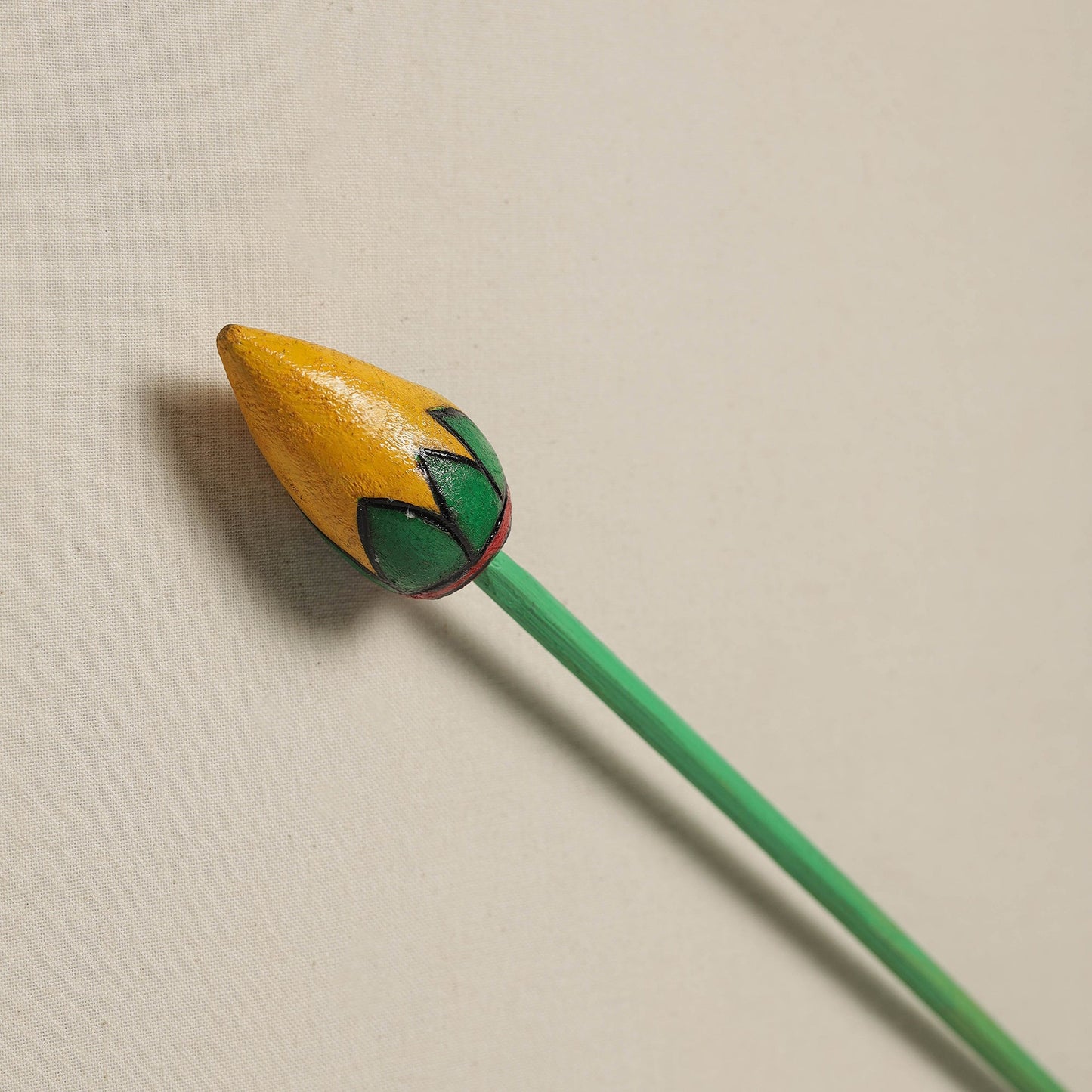 Hand-carved wooden home decor flower stick 07 - handcrafted