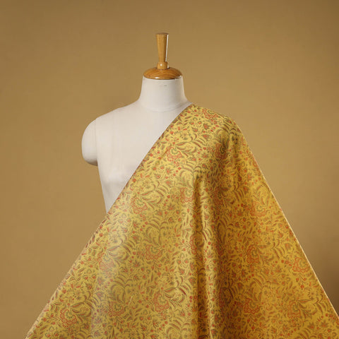 Hand chanderi silk sanganeri fabric 01 - handcrafted