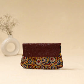 Hand clutch with embossed leather flap 04 - handcrafted