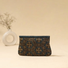 Hand clutch with embossed leather flap 06 - handcrafted