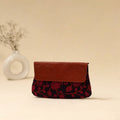Hand clutch with embossed leather flap 07 - handcrafted