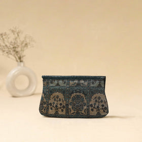 Hand clutch with embossed leather flap 08 - handcrafted