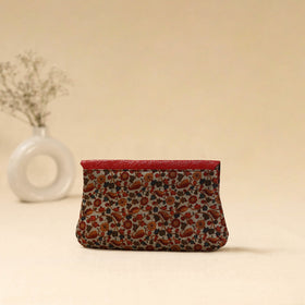 Hand clutch with embossed leather flap 09 - handcrafted