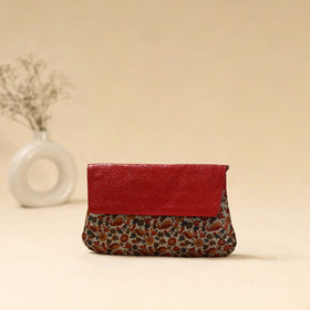 Hand clutch with embossed leather flap 09 - handcrafted