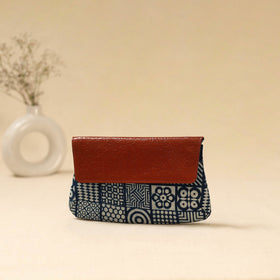 Hand clutch with embossed leather flap 11 - handcrafted