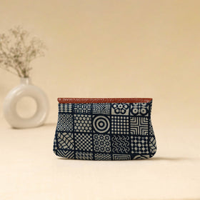 Hand clutch with embossed leather flap 11 - handcrafted