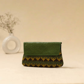 Hand clutch with embossed leather flap 12 - handcrafted