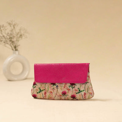 Hand clutch with embossed leather flap 14 - handcrafted