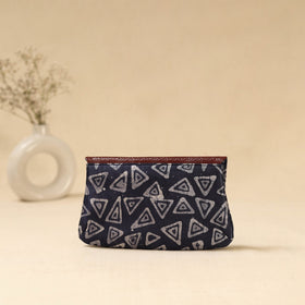 Hand clutch with embossed leather flap 16 - handcrafted