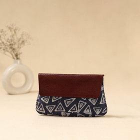 Hand clutch with embossed leather flap 16 - handcrafted
