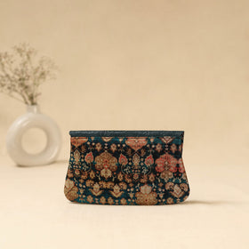 Hand clutch with embossed leather flap 20 - handcrafted