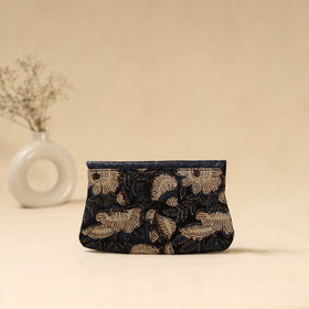 Hand clutch with embossed leather flap 22 - handcrafted
