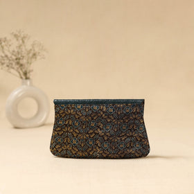 Hand clutch with embossed leather flap 23 - handcrafted