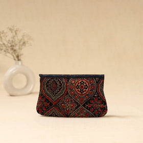 Hand clutch with embossed leather flap 24 - handcrafted