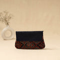 Hand clutch with embossed leather flap 24 - handcrafted