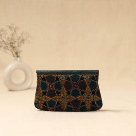 Hand clutch with embossed leather flap 25 - handcrafted