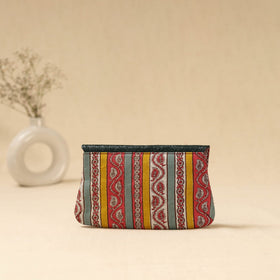 Hand clutch with embossed leather flap 28 - handcrafted