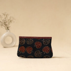 Hand clutch with embossed leather flap 34 - handcrafted