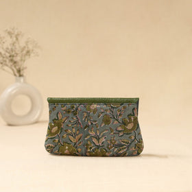 Hand clutch with embossed leather flap 35 - handcrafted
