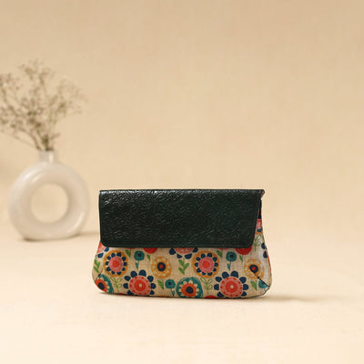 Hand clutch with embossed leather flap 36 - handcrafted