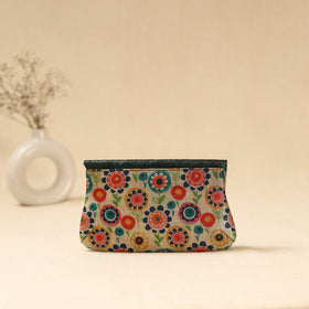 Hand clutch with embossed leather flap 36 - handcrafted