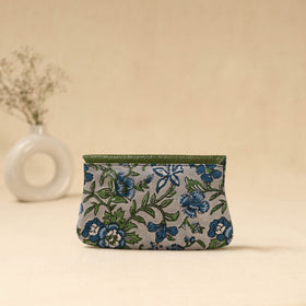 Hand clutch with embossed leather flap 38 - handcrafted