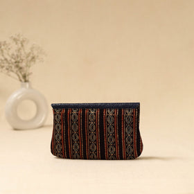 Hand clutch with embossed leather flap 39 - handcrafted