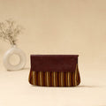 Hand clutch with embossed leather flap 40 - handcrafted
