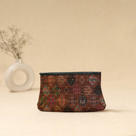 Hand clutch with embossed leather flap 41 - handcrafted