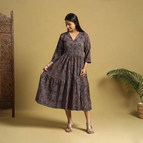 Hand cotton flared dress 13 - handcrafted