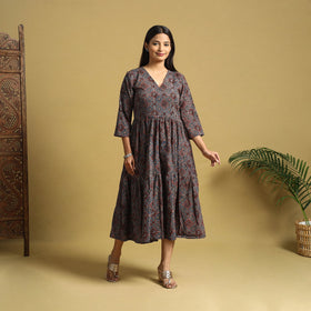 Hand cotton flared dress 13 - handcrafted