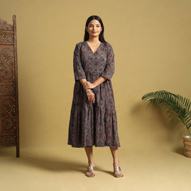 Hand cotton flared dress 13 - handcrafted