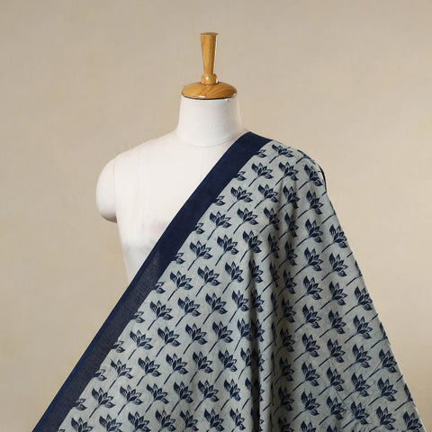 Hand cotton indigo bagru fabric 04 - handcrafted