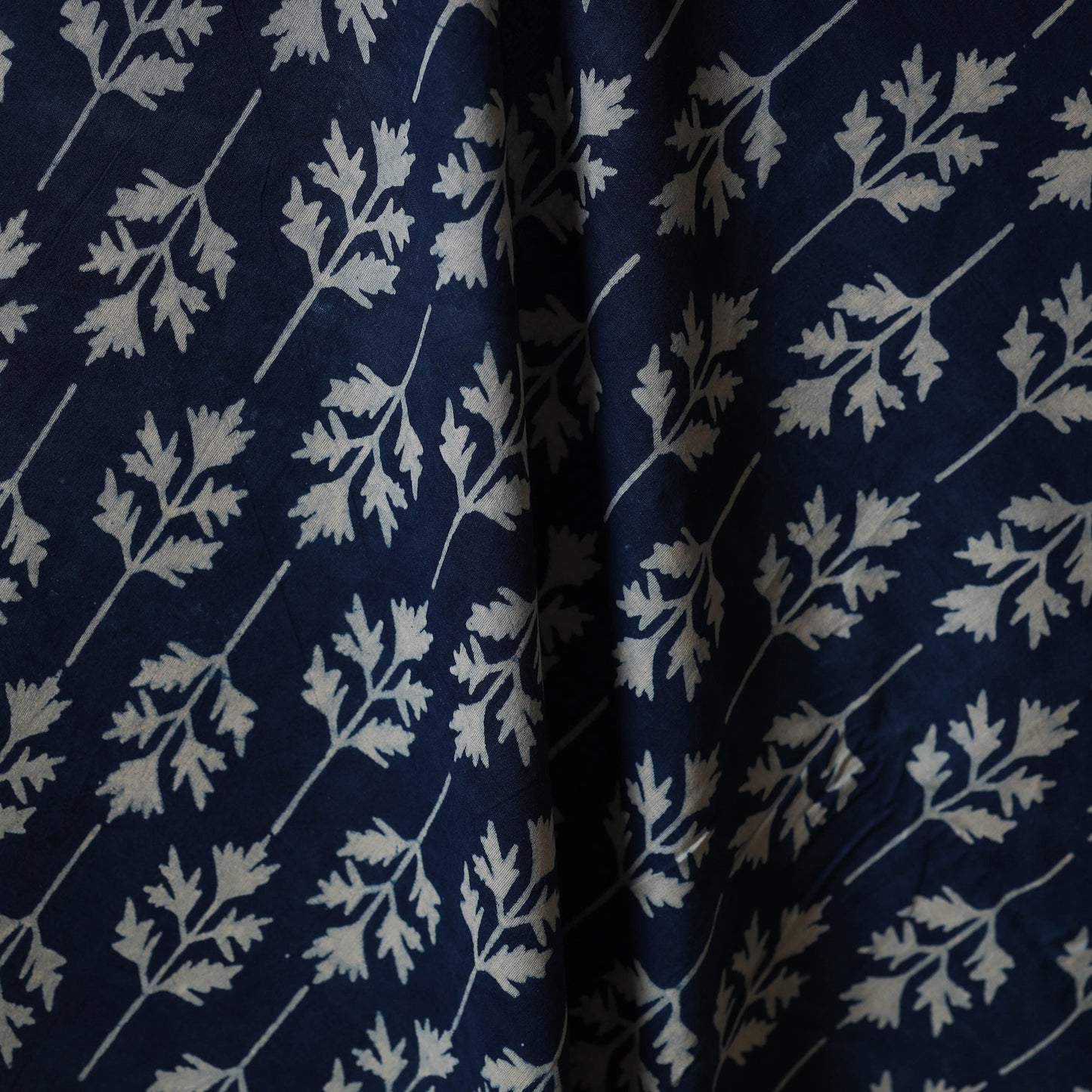 Hand cotton indigo bagru fabric 06 - handcrafted