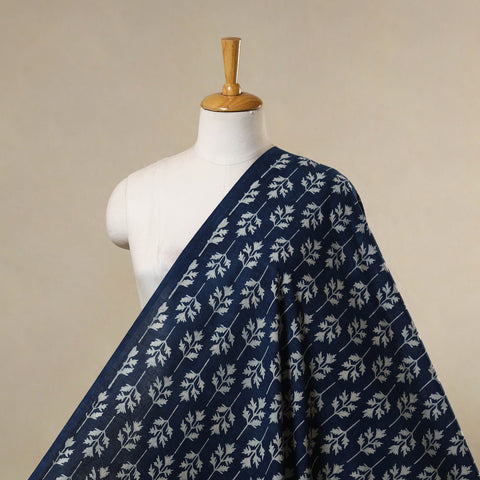Hand cotton indigo bagru fabric 06 - handcrafted