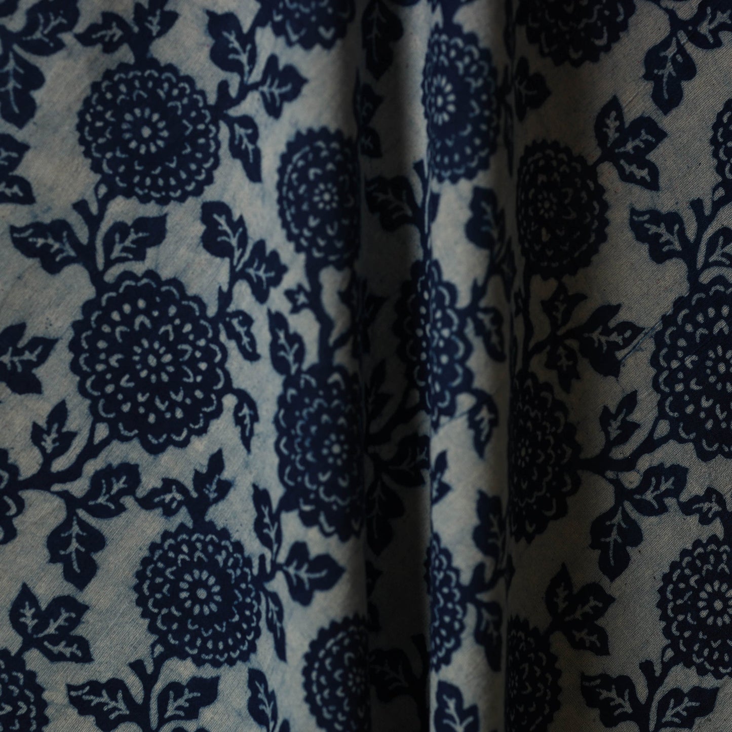 Hand cotton indigo bagru fabric 08 - handcrafted