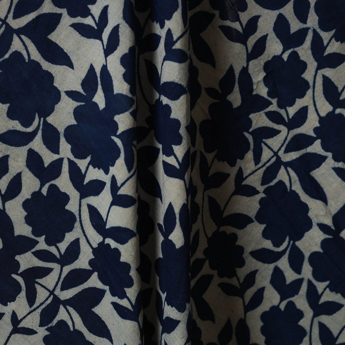Hand cotton indigo bagru fabric 11 - handcrafted