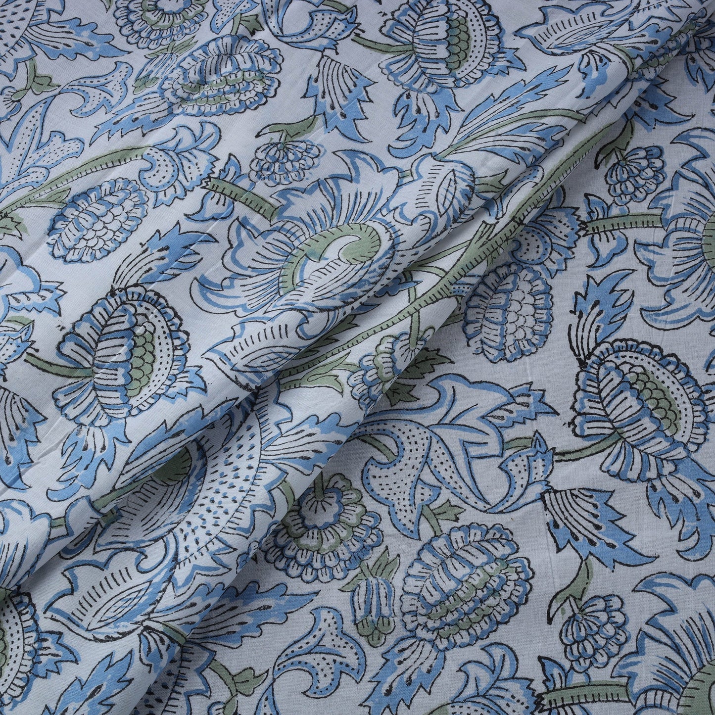 Hand cotton sanganeri fabric 01 - handcrafted