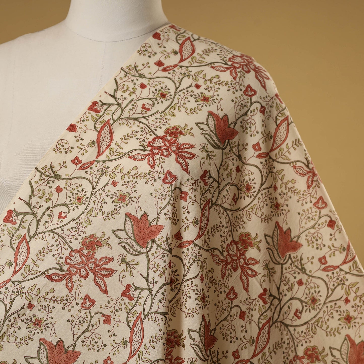 Hand cotton sanganeri fabric 08 - handcrafted